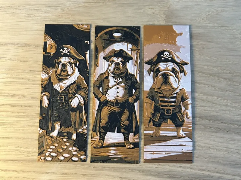 HUeforge Bookmarks, Set of 3, Pirate Bulldogs