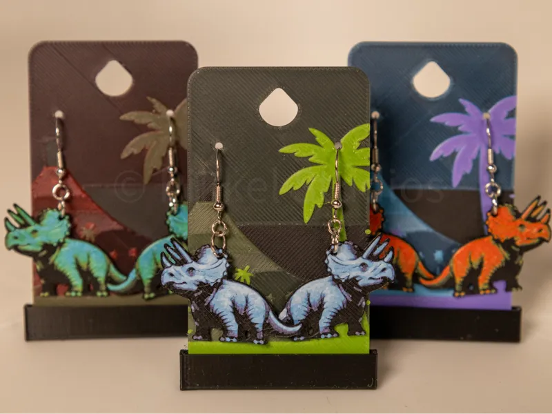 Triceratops - Dino Earrings