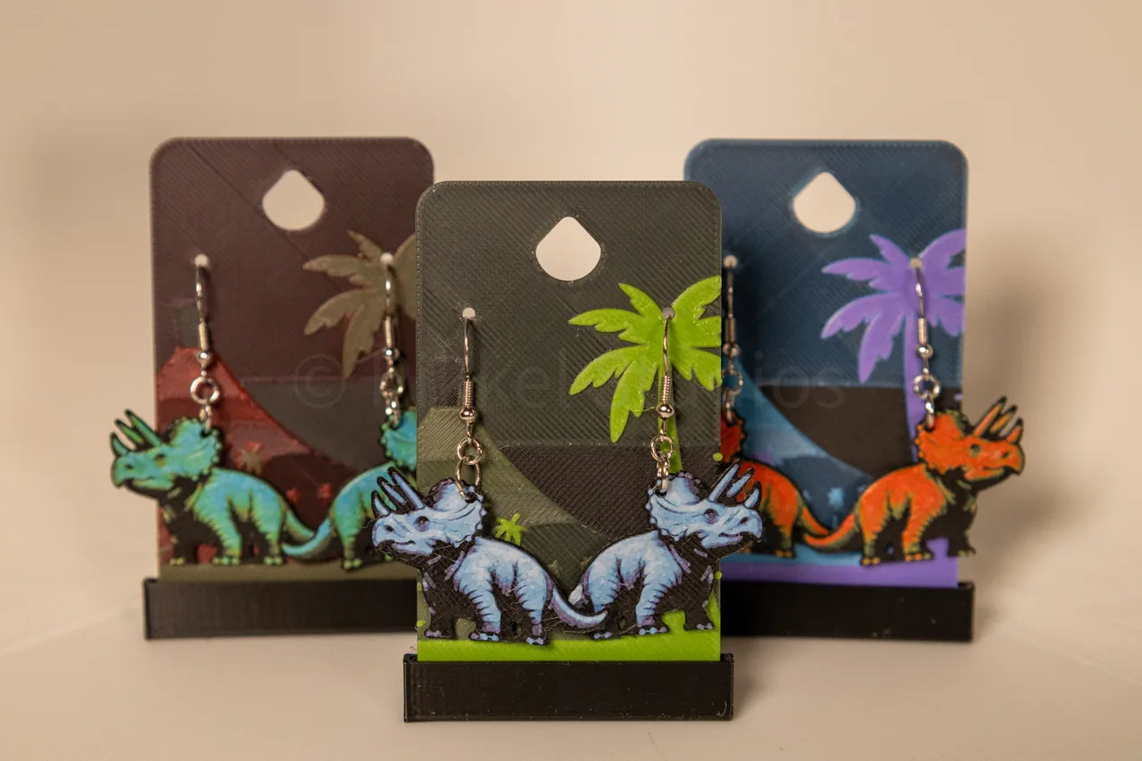 Triceratops - Dino Earrings view 2