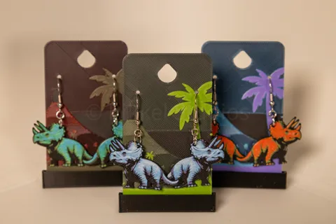 Triceratops - Dino Earrings view 2