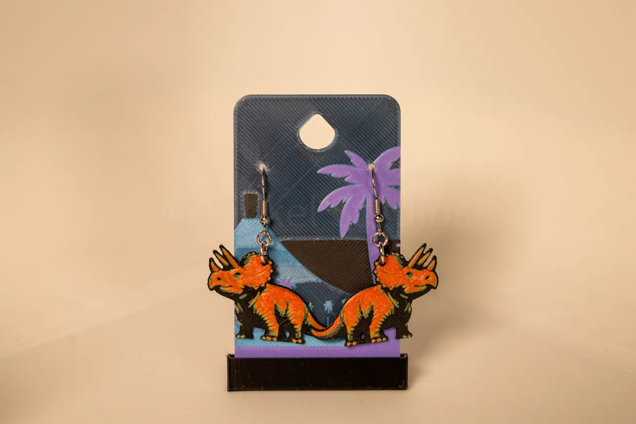 Triceratops - Dino Earrings view 4