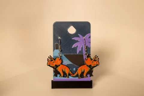 Triceratops - Dino Earrings view 4