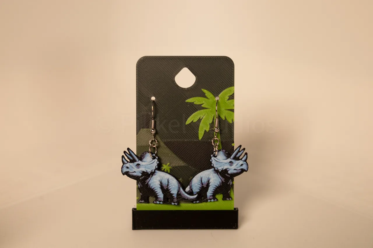 Triceratops - Dino Earrings view 3