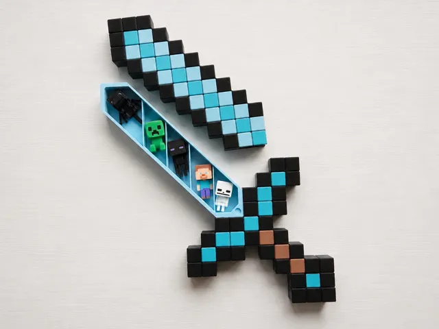 Minecraft Sword Organizer with collectible minis