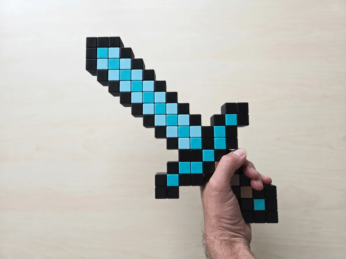 Minecraft Sword Organizer with collectible minis view 3