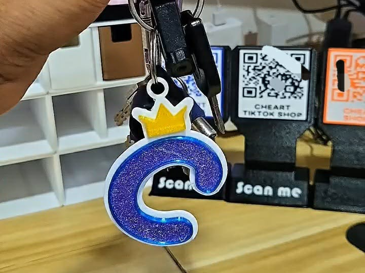 CHEART NETCORE Personalized Initial Keychain Icon
