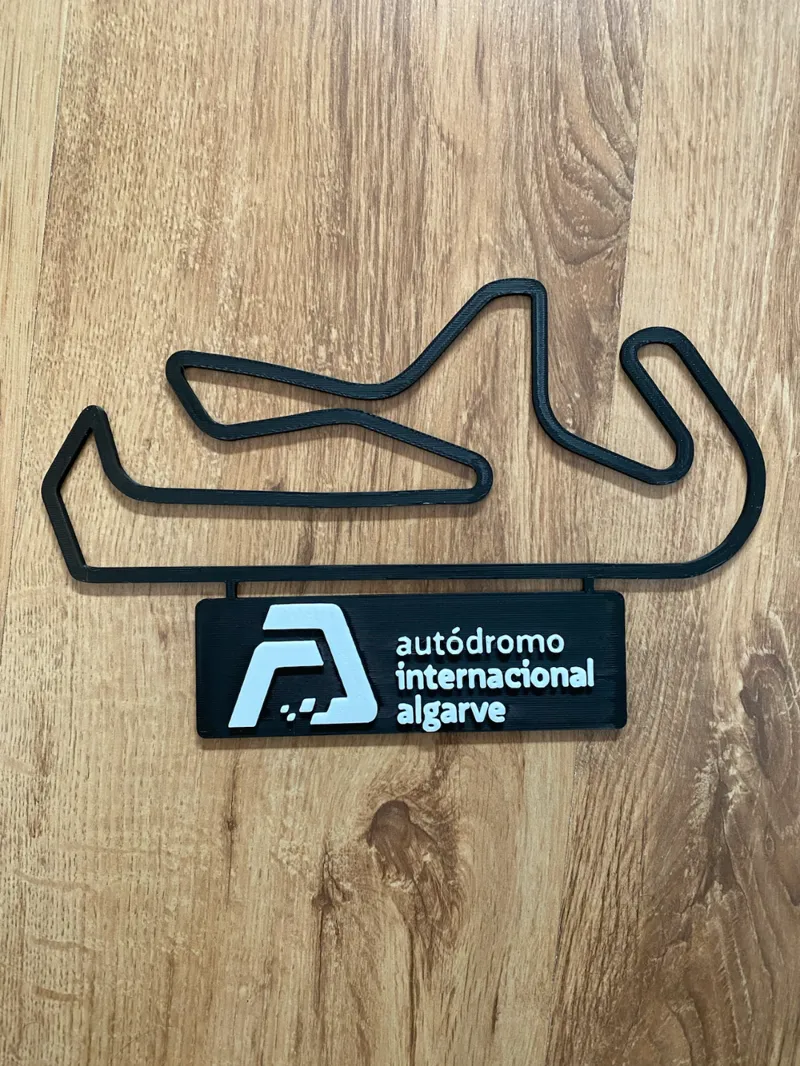 Algarve International Circuit track map with nameplate (Portimao)