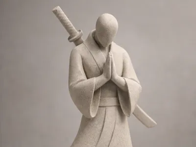 Minimalist abstract samurai 