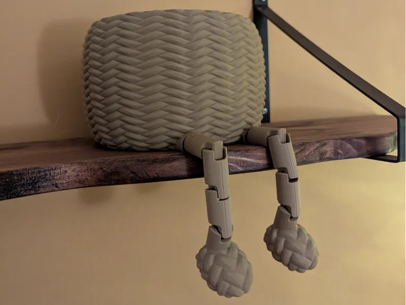 Woven vase with slippers
