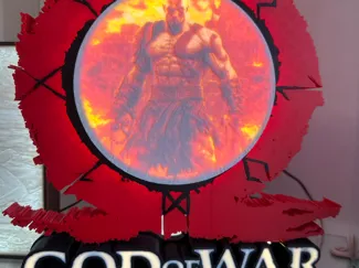God of War Lamp Stand Color Lithophane
