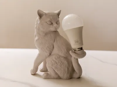 Elegant Cat Lamp | Fuzzy Skin Optimized