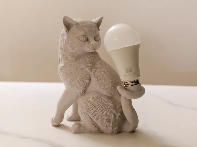 Elegant Cat Lamp | Fuzzy Skin Optimized