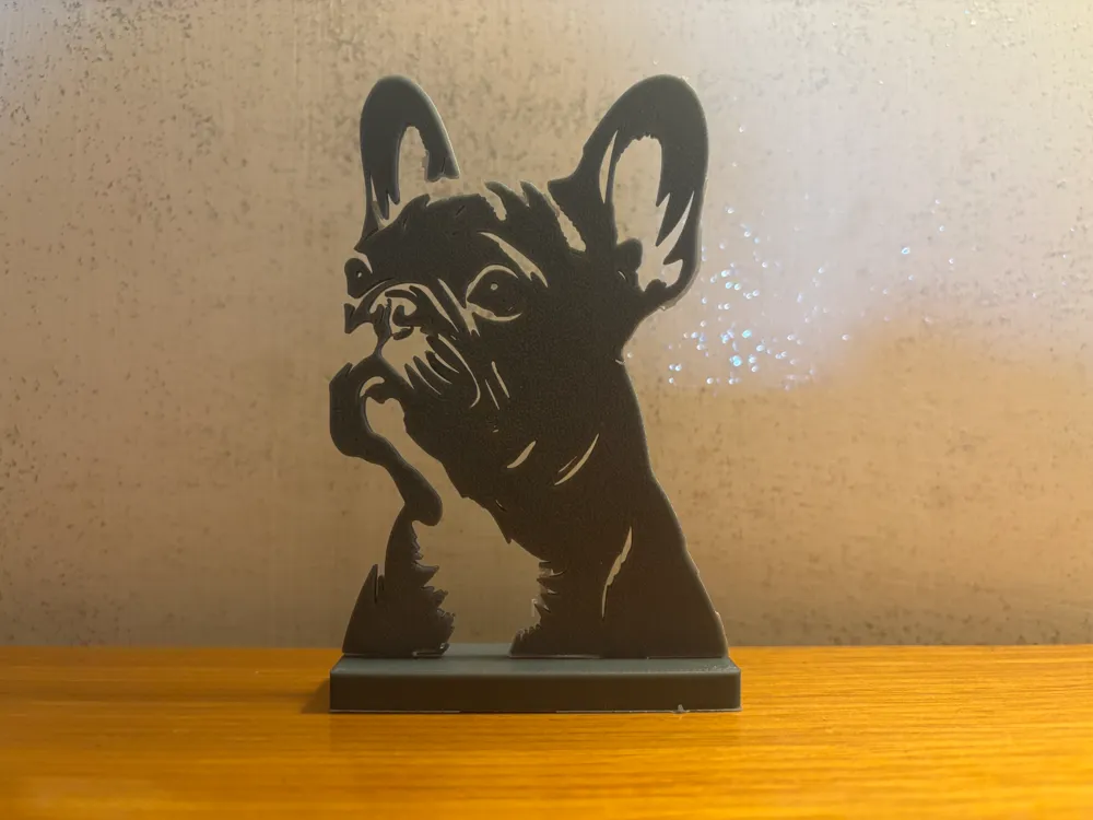 Hengjiang - Bel copri-cuscino in cotone e lino con bulldog francese stampato, copri-cuscino decorativo con immagine di cane 01