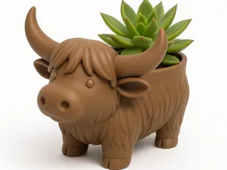 Highland Cow Plant Holder