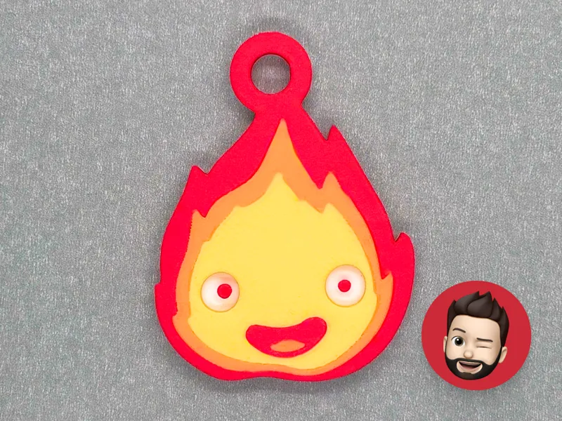 Ghibli Calcifer keychain