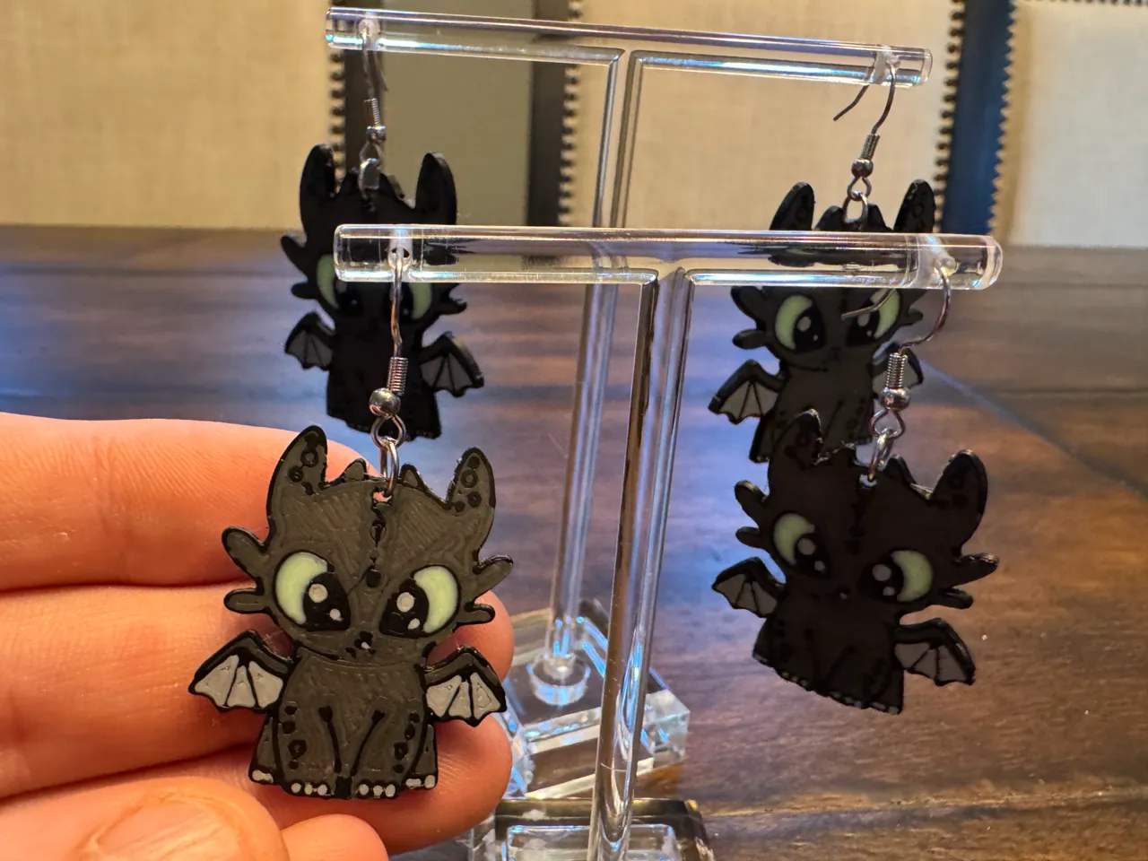 Toothless Earrings view 2
