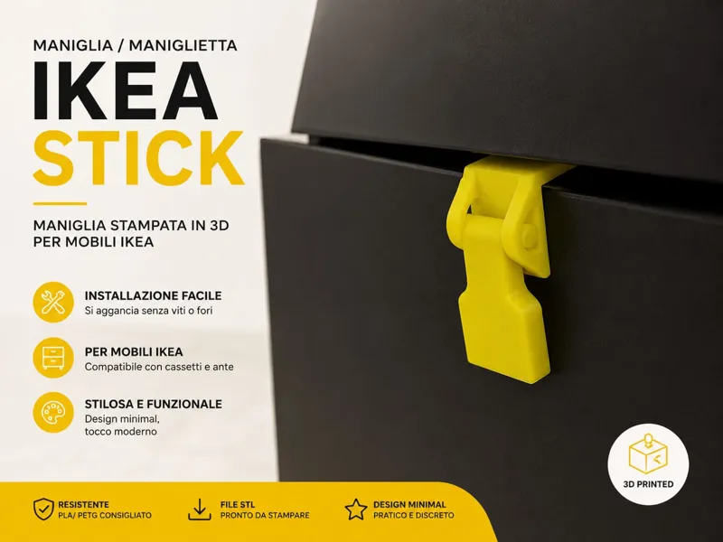Ikea Stick - snap On Handle (NO screw)