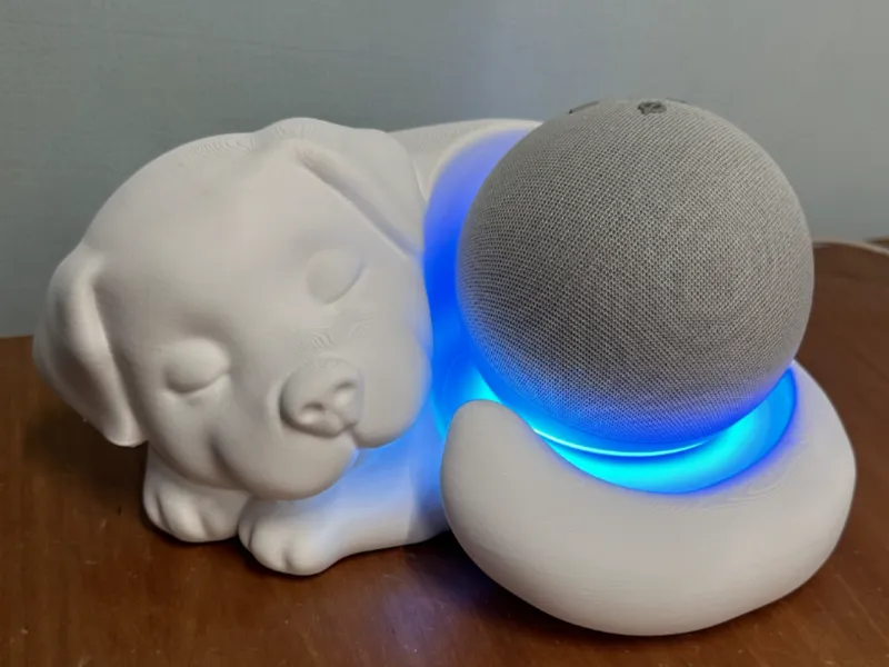 Sleeping Puppy Dog Stand for Amazon Alexa Echo Dot