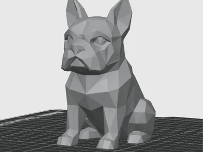 Low Poly French Bulldog Sitting