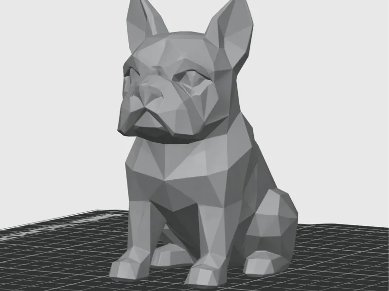 Low Poly French Bulldog Sitting