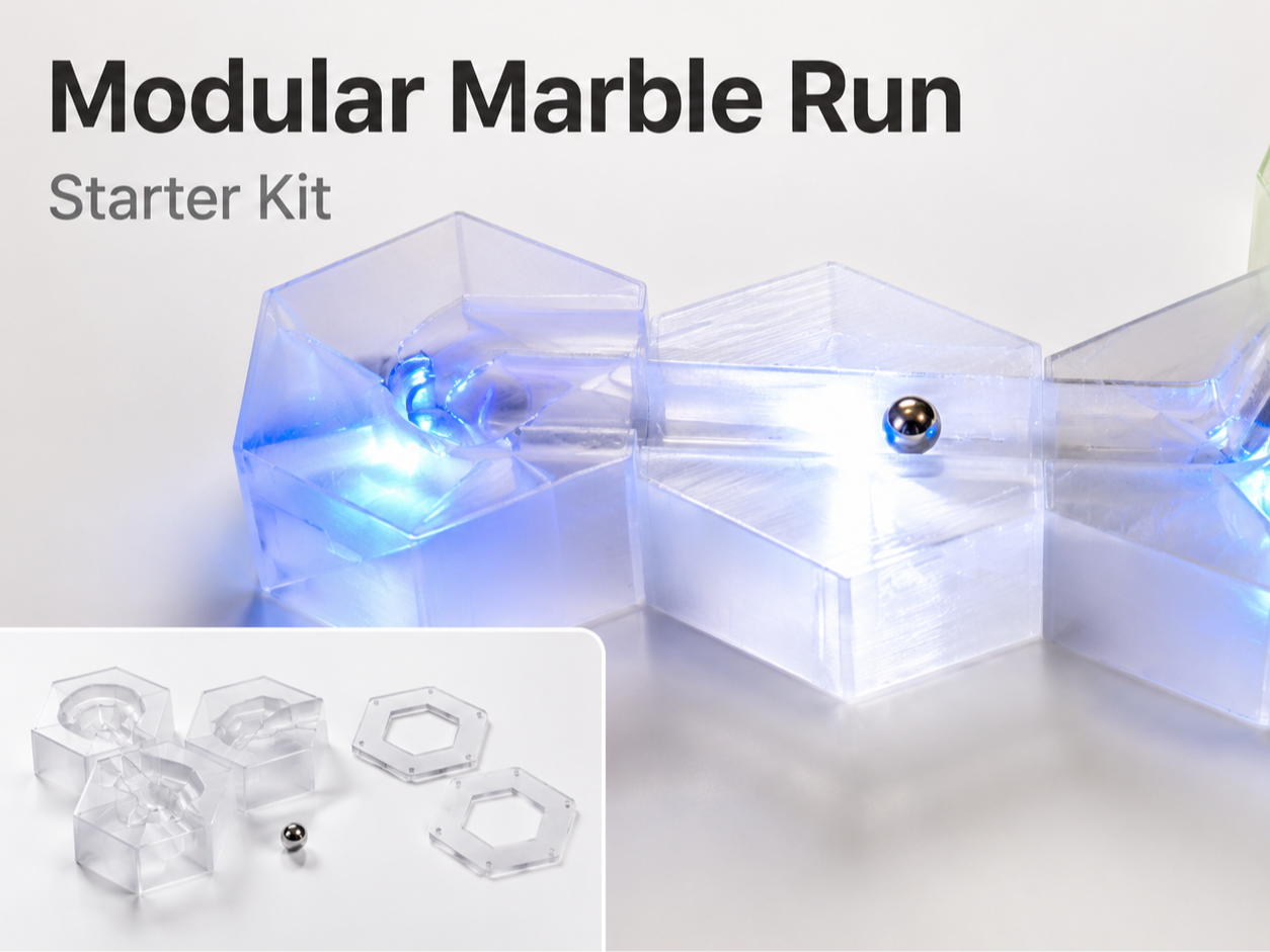 Modular Magnetic Marble Run Starter Kit