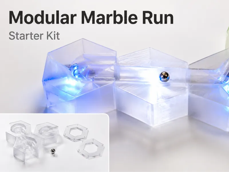 Modular Magnetic Marble Run Starter Kit