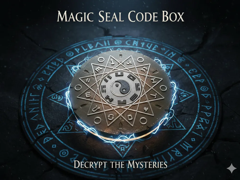 Magic Seal Code Box 魔法封印密码盒 - 免费 3D 打印模型 - MakerWorld