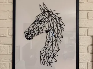 Geometric horse head wall art