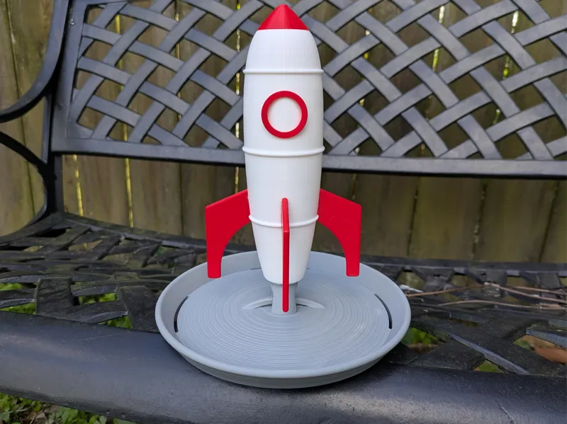 The Retro Rocket Bird Feeder