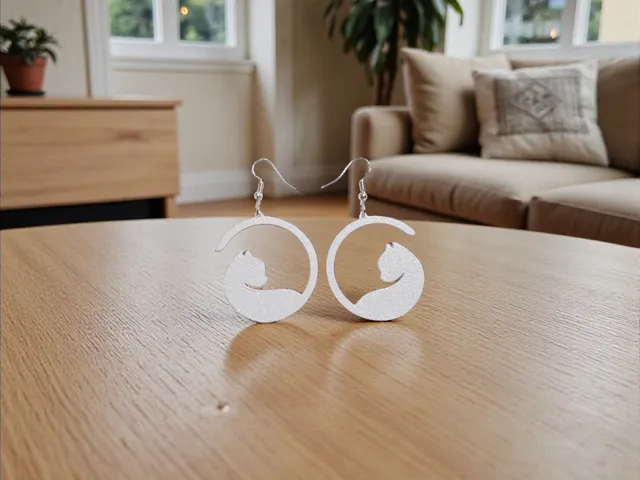 Sweet sleeping cat earrings
