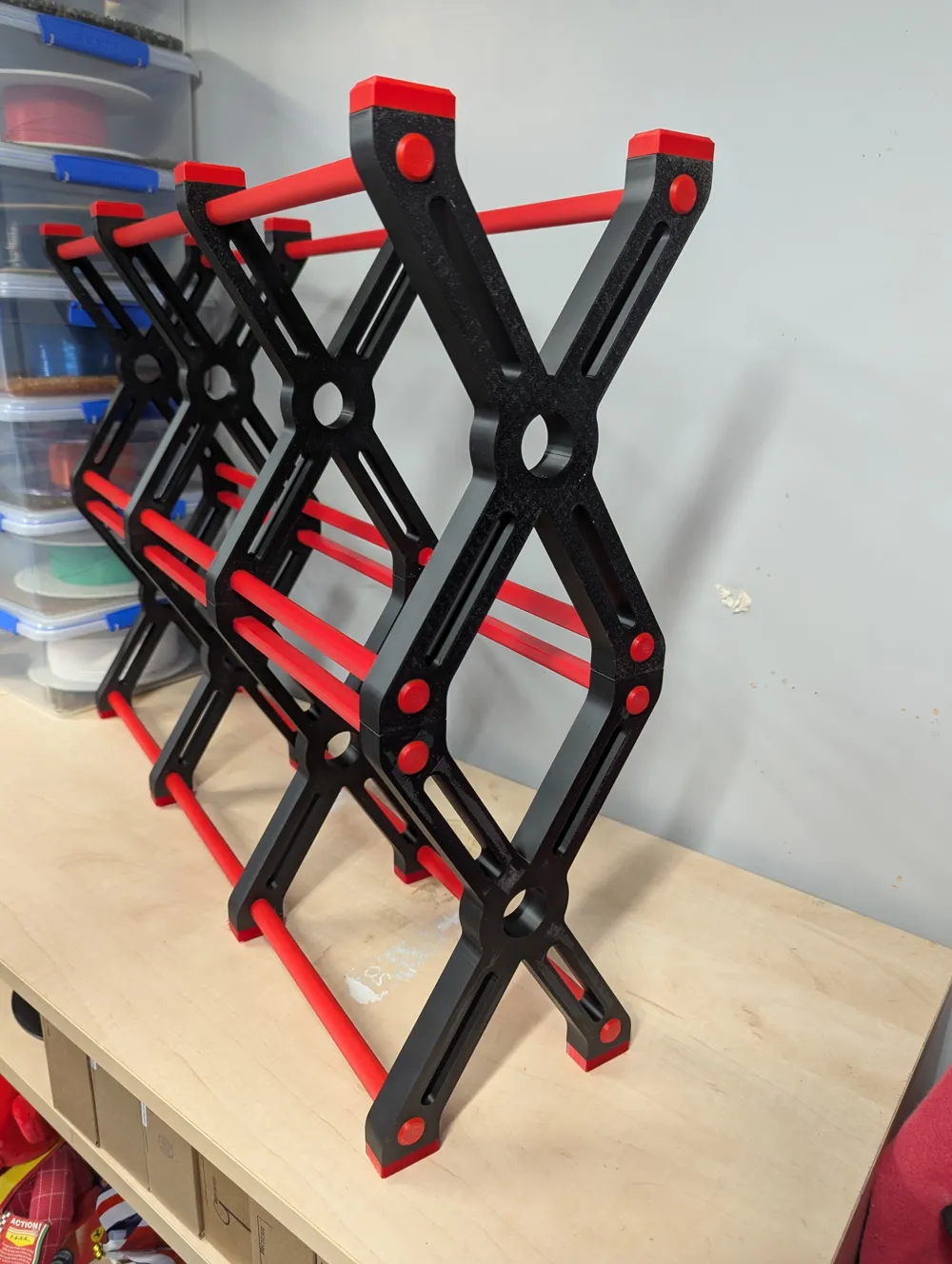 Modular Fully Printed Filament Spool Shelf Holder - Free 3D Print Model ...