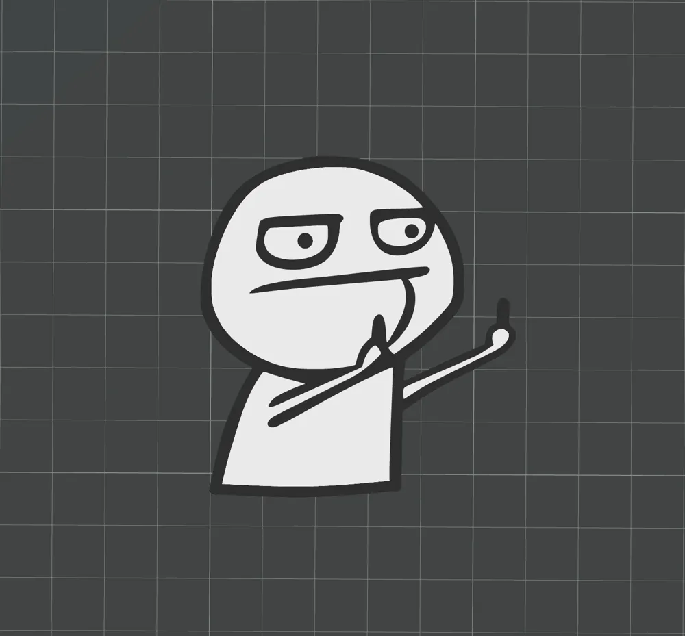 재미있는 엿먹어 중지 트롤 얼굴 밈 키체인 - 무료 3D 프린트 모델 - MakerWorld, image size:1000x929