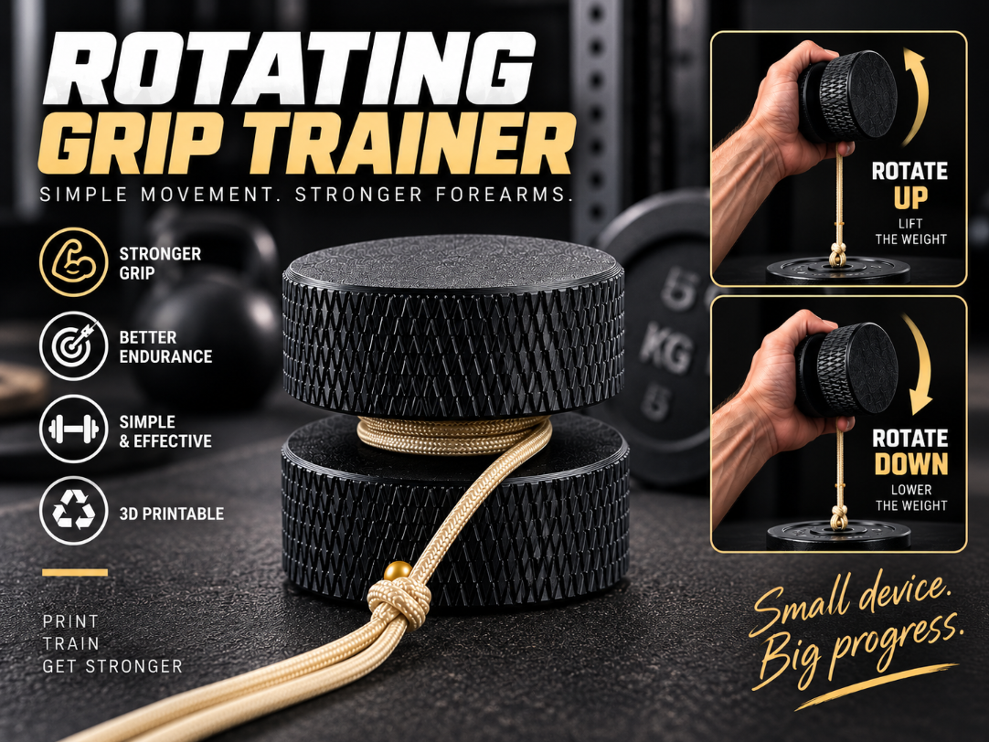 Rotating Grip Trainer, Forearm Destroyer - 3D printed Sport & Outdoors, in stock in India
