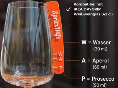 Aperol Spritz Dispensing Aid for IKEA DRYGRIP Glass