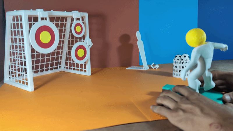 Happy Striker. "Print, Aim, Score!!"