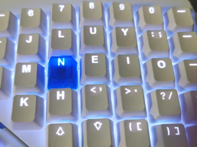 Cherry MX transparent text keycap with homing bump