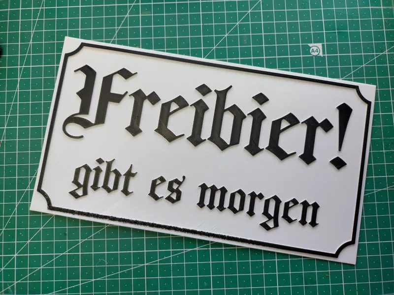 Freibier Schild für Partykeller
