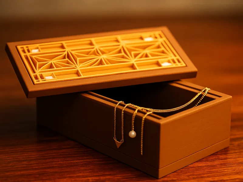 Wooden Jewelry Box with Elegant Kumiko Pattern