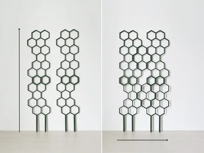 Extendable honeycomb trellis