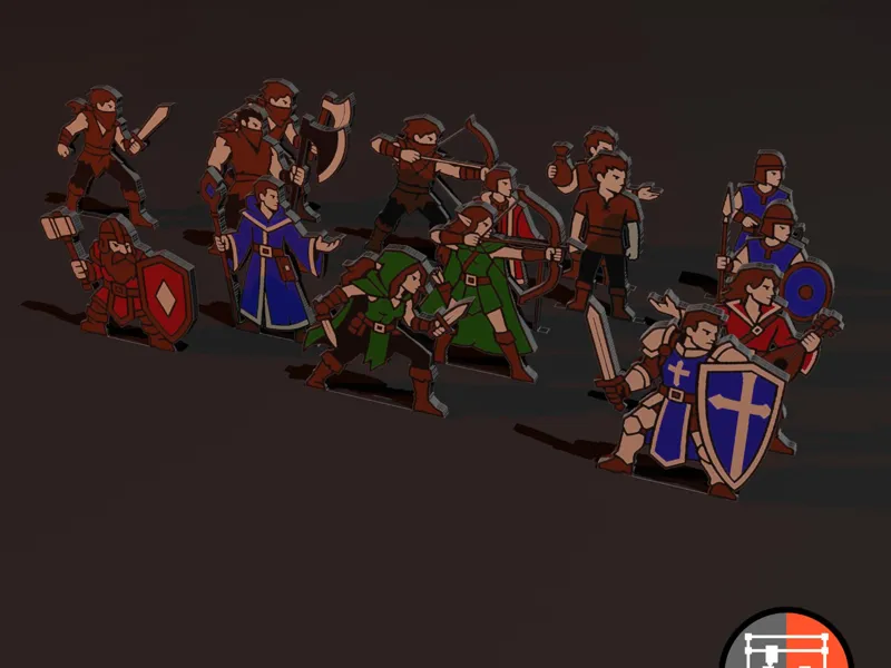 2.5DnD - Flat Miniatures for RPGs: Base Set