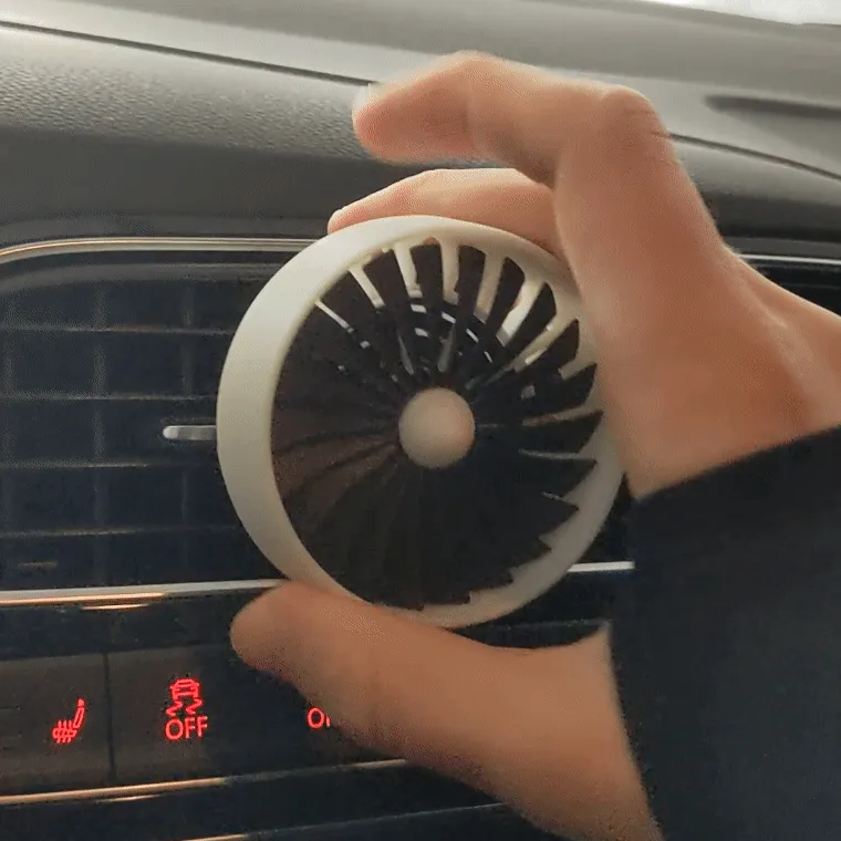 Turbofan aroma diffuser - Car vent mini Jet engine view 3