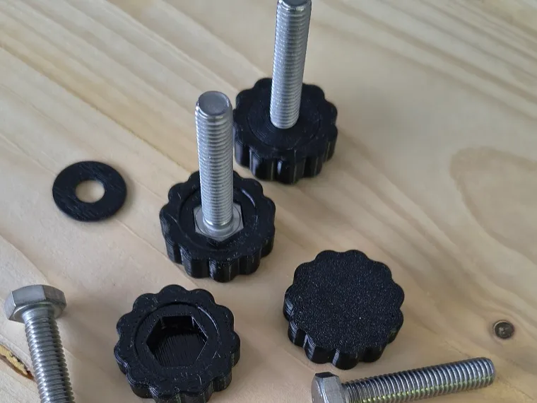 Screw knob for M8 screw with matching contra nut