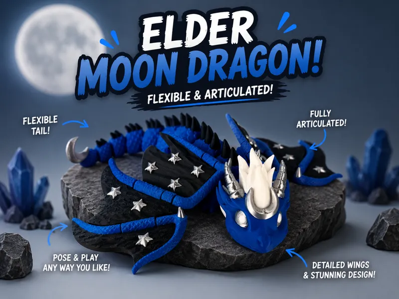 Elder Moon Dragon - Articulated Dragon Figure