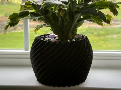 Spiral Grooved Plant Pot