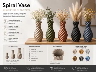 Spiral Vase – Elegantes modernes Vasen Design 