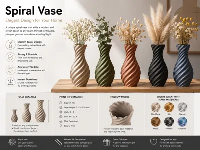 Spiral Vase – Elegant Modern Vase Design