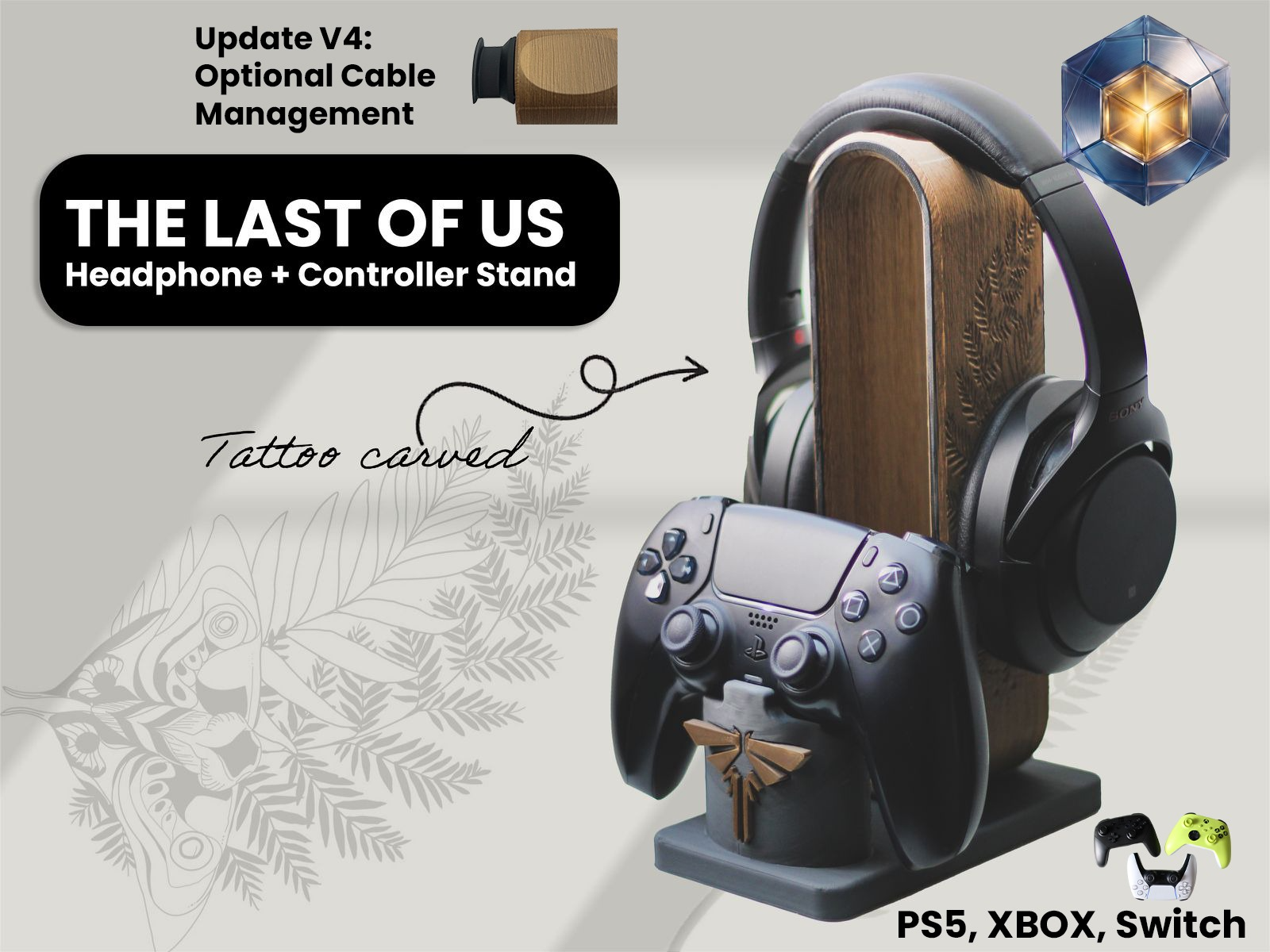 Headphone + Controller Stand  inspired by TLOU