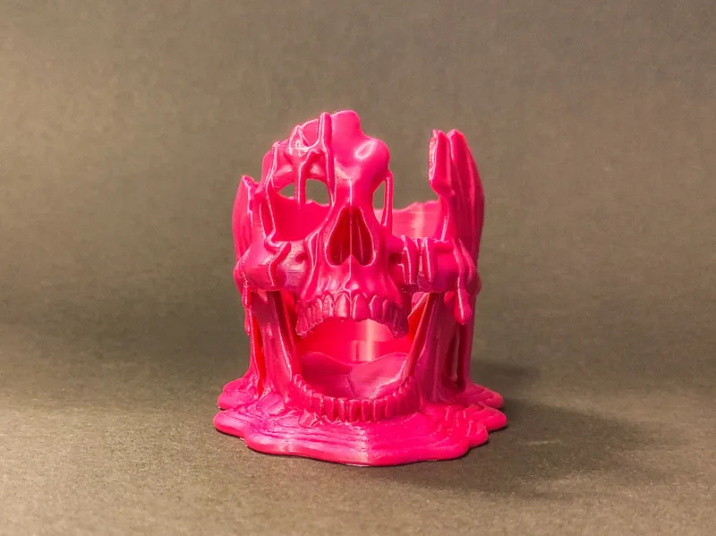 Melted skull candle 3