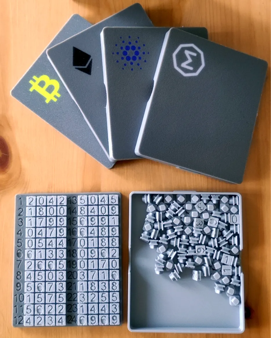 BIP39 콜드 스토리지 암호화폐 지갑 - 100% 안전 - 무료 3D 프린트 모델 - MakerWorld