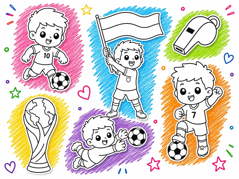 Colorea al Mundial de Fútbol ¡Marca un Gol!